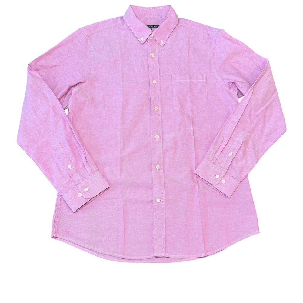 Slate & Stone Mens XL Pink Cotton Button Down Dress Shirt Long‎ Sleeve
